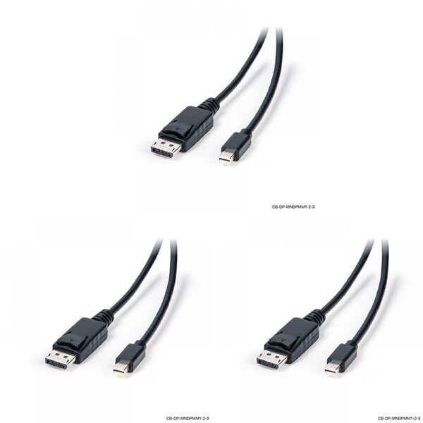 3x Connect Cable Male 4K Mini DP to DisplayPort Cable Connector Extender 1m BLK