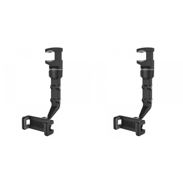 2x Laser Adjustable Car/Truck Phone Holder Rear Vision Mirror Mount Storage BLK