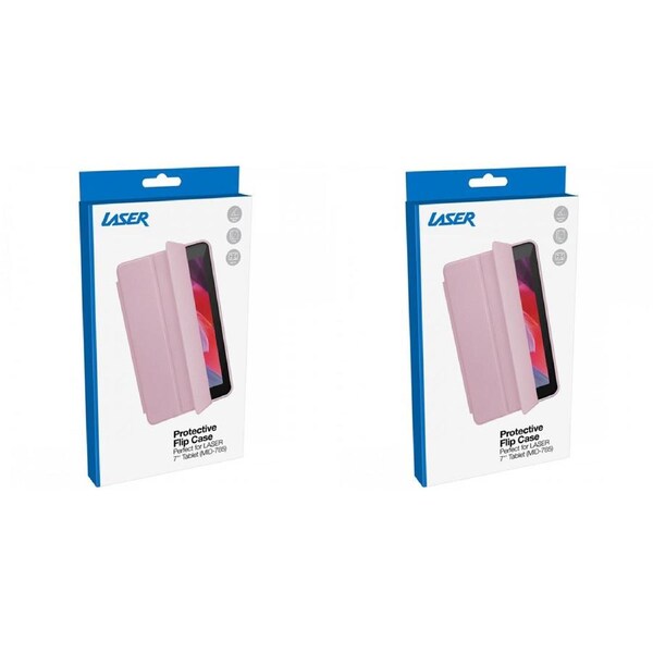 2x Laser 7" Flip Case Protection Folio Slim Cover For MID-785 Android Tablet PNK