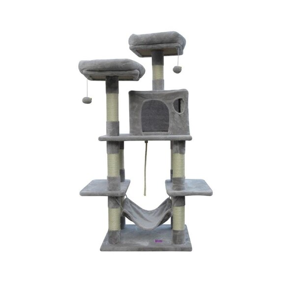 YES4PETS 145 cm Cat Scratching Post Tree Scratcher Pole-Little Grey