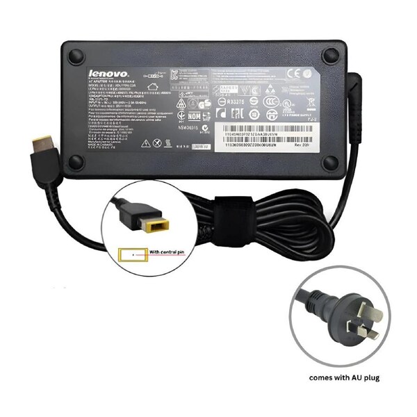 Genuine 170W USB Yellow Slim Square Tip Adapter Charger for Lenovo IdeaPad Gaming 3 15ACH6 15ARH7 16ARH7