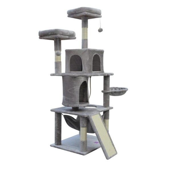 YES4PETS Large Cat Scratching Post Tree Scratcher Pole-Little Grey