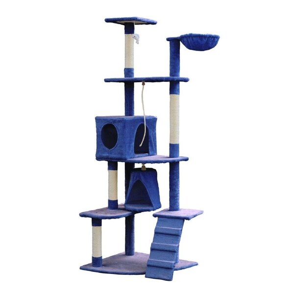 YES4PETS 193cm Cat Scratching Tree Post Sisal Pole Scratching Post Scratcher Tower Condo Blue