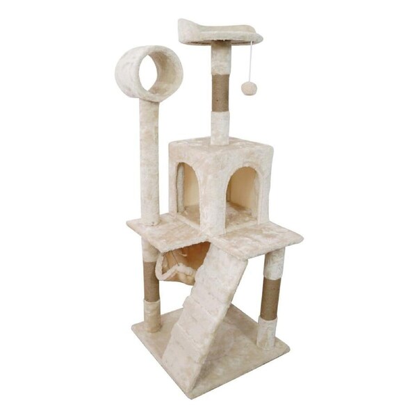 Furtastic 135cm Cat Tree Scratching Post - Beige