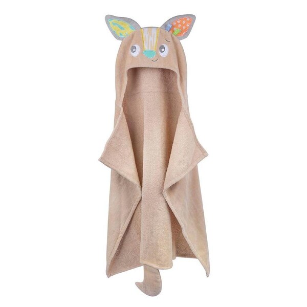 Playgro Fauna Friends Baby Bathing Soft Cotton Hooded Drying Towel Kangaroo 0m+