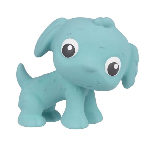 Playgro Eco Play Natural Rubber Pooky Puppy Dog Baby Toy - Turquoise 0m+