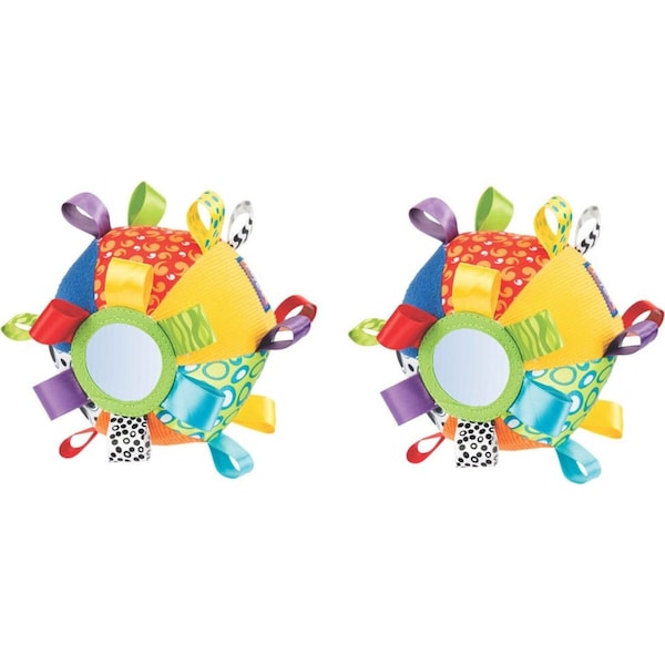 2x Playgro Loopy Loops Ball Soft Baby Interactive Activity Rattle Toy 3m+