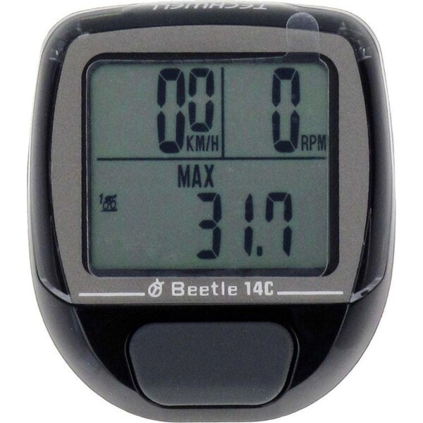 Echowell 14F Beetle Rear Bicycle/Cycling LCD Wired Computer/Odometer Black