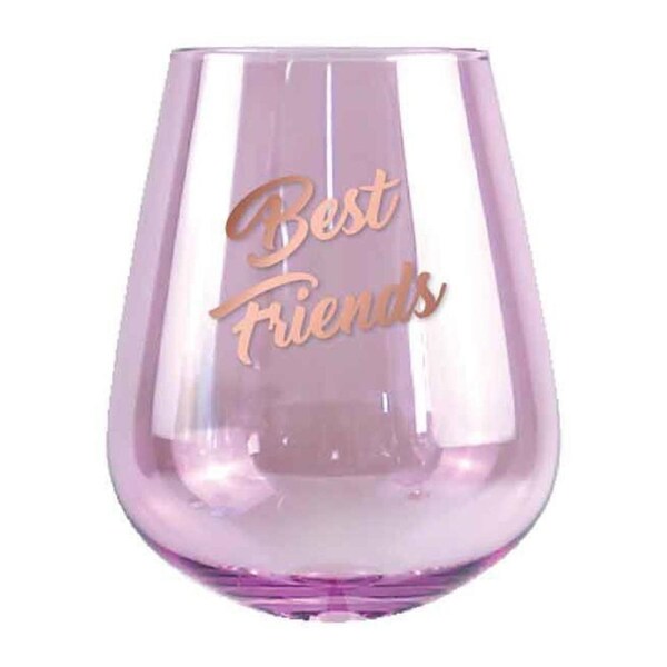 2pc Best Friend Stemless 13cm/600ml Wine Glass Cocktail Party Drink Tumbler Set