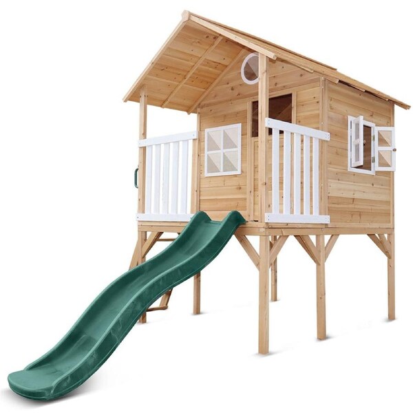 Lifespan Kids Archie Elevated Cubby House with Green Slide
