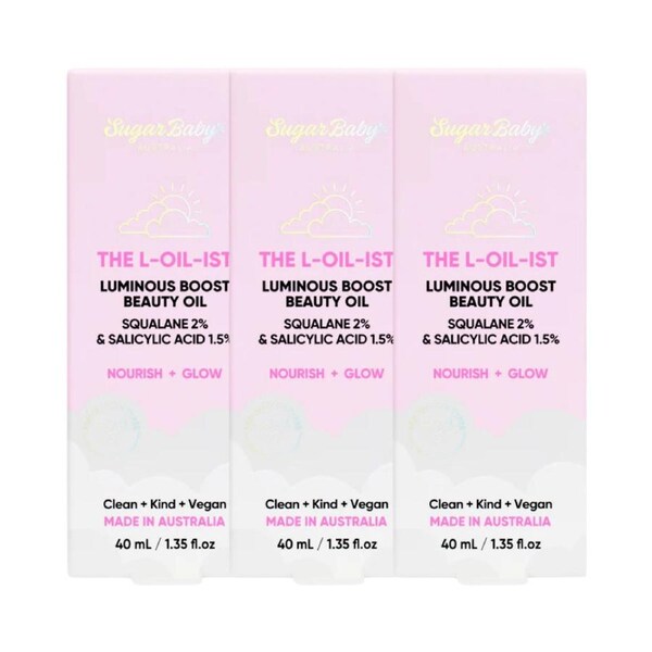 3 x SugarBaby The L-Oil-Ist Luminous Boost Beauty Oil 40mL