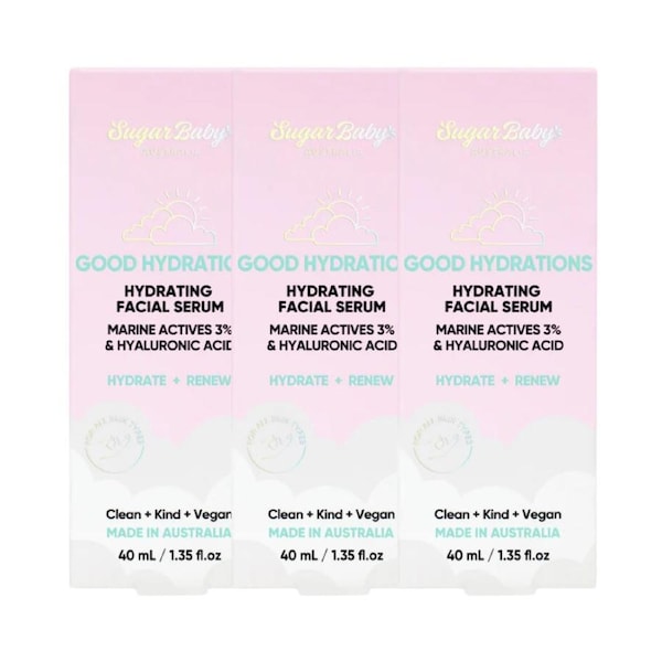 3 x SugarBaby Good Hydrations Hydrating Facial Serum 40mL