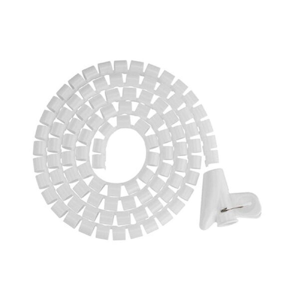 Brateck 15Mm Diameter Coiled Tube Cable Sleeve White