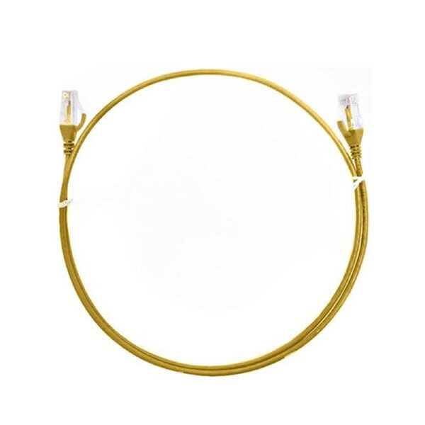 8Ware Cat6 Ultra Thin Slim Cable 25Cm Yellow Rj45 Ethernet Cord