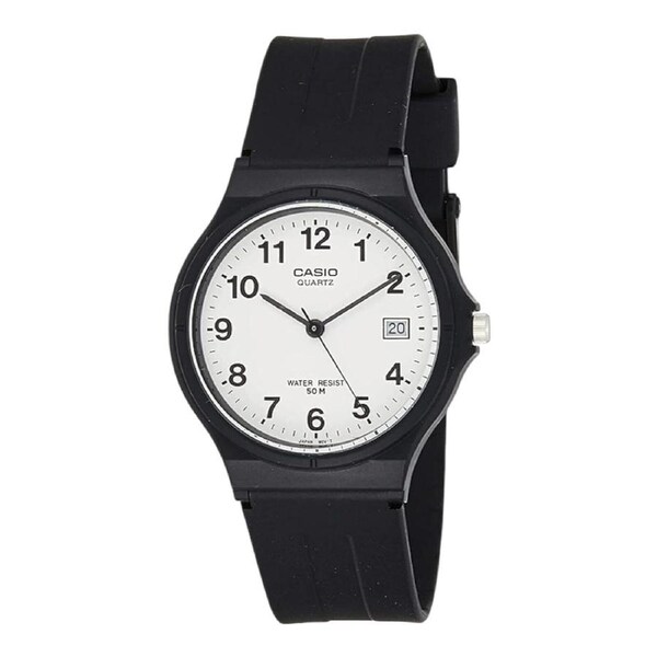 Casio MW-59-7B Classic Casual Analogue Watch - Black / White Unisex