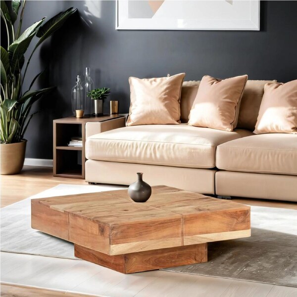 "Spencer" Solid Timber Coffee Table 80x80 cm