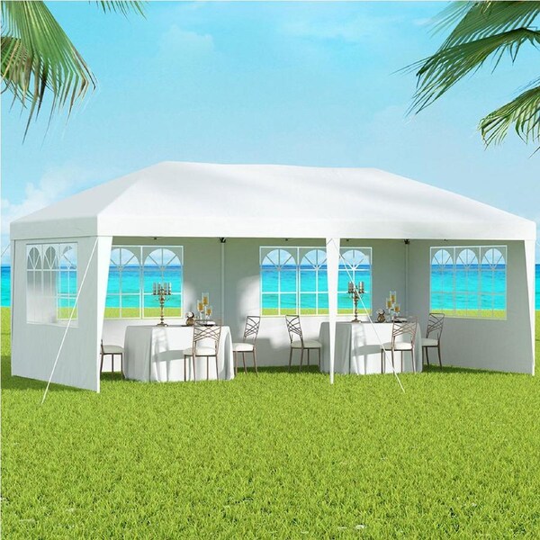 3x6m InstaHut Gazebo Pop Up Marquee Wedding Tent Canopy Party Outdoor White