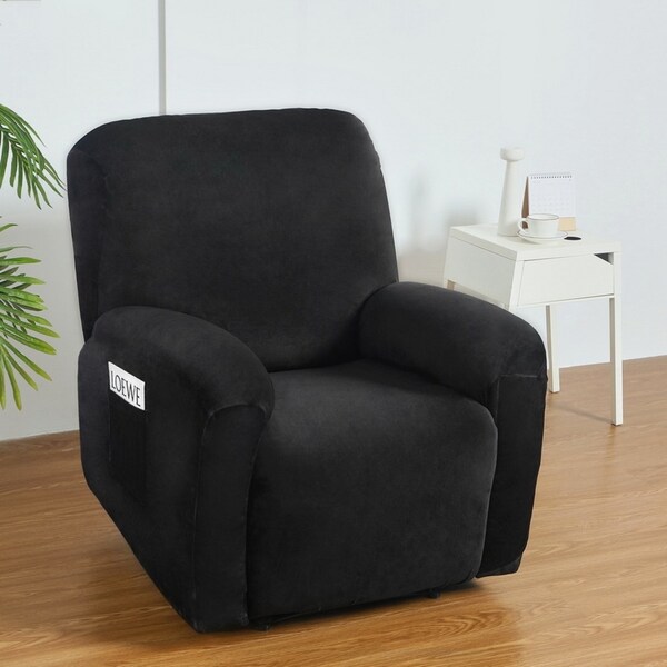 1x Artiss Recliner Chair Covers Velvet Black