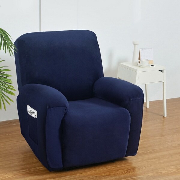 1x Artiss Recliner Chair Covers Velvet Navy