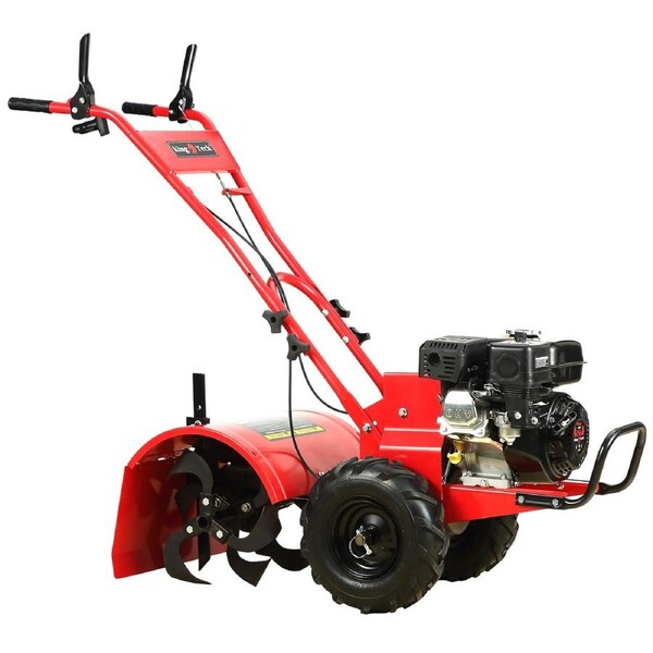 KingTech 7HP Petrol Tiller Cultivator - 212cc 4-Stroke Engine - Garden Soil Rotary Hoe