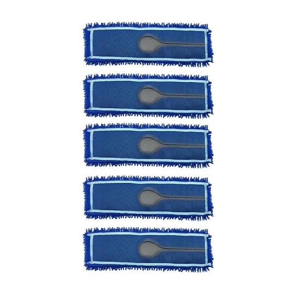 SOGA 5X 100x22 Blue Microfiber Flat Mop Floor Cleaning Pads Rotating Dust Remover