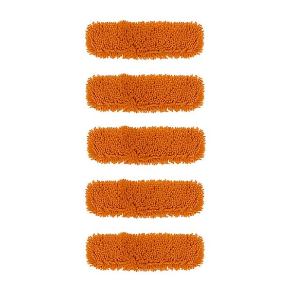 SOGA 5X 50x12 Orange Microfiber Flat Mop Floor Cleaning Pads Rotating Dust Remover