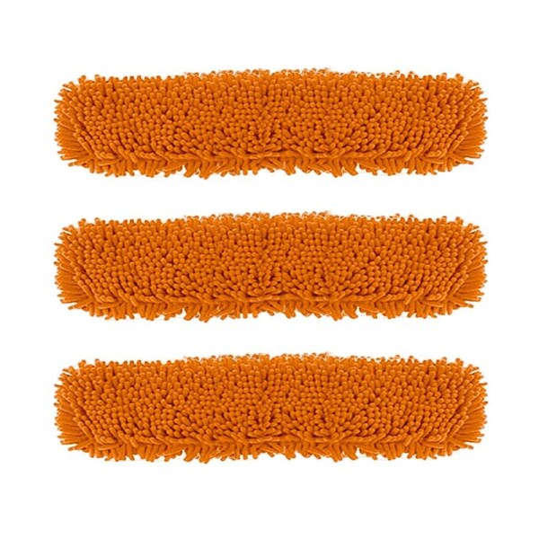SOGA 3X 80x12 Orange Microfiber Flat Mop Floor Cleaning Pads Rotating Dust Remover