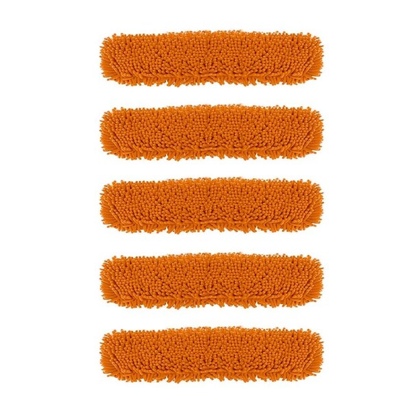 SOGA 5X 80x12 Orange Microfiber Flat Mop Floor Cleaning Pads Rotating Dust Remover