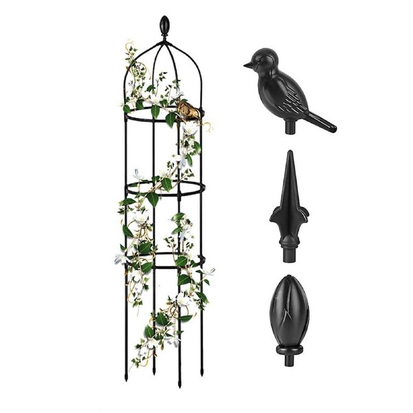 SpringUp Garden Plants Support Metal Obelisk Trellis Climbing Frame Rose Vine Stand 145CM