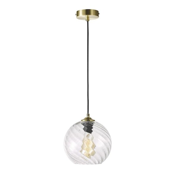 Twist Single Pendant Light Clear Glass 20cm