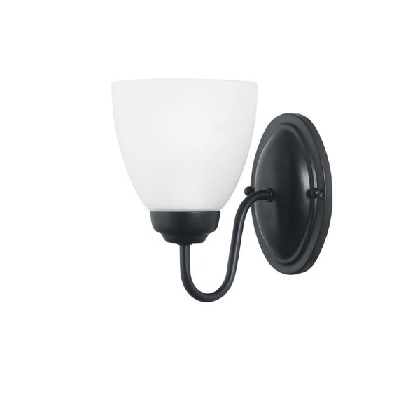 Rochester&nbsp;Traditional Glass Wall Light Black 1lt