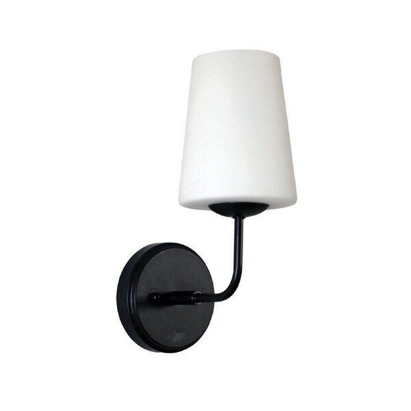 Hopley Glass Wall Light Black