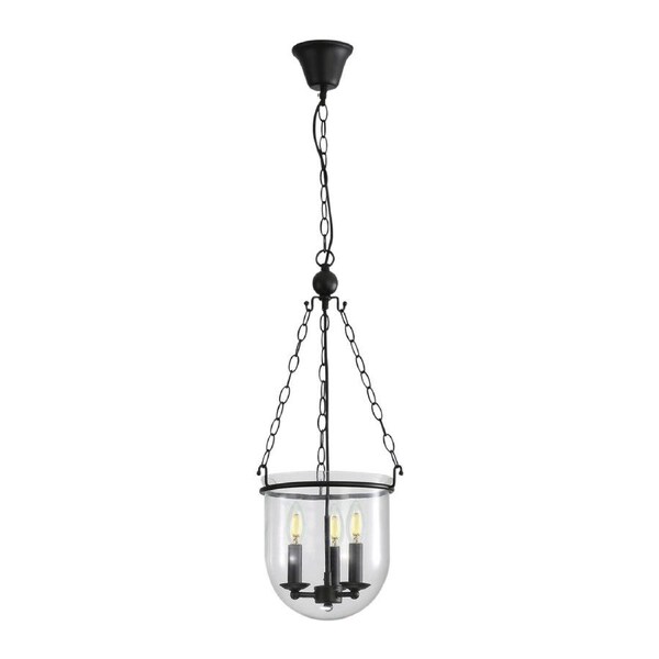 Weston Traditional Glass Pendant Light Black