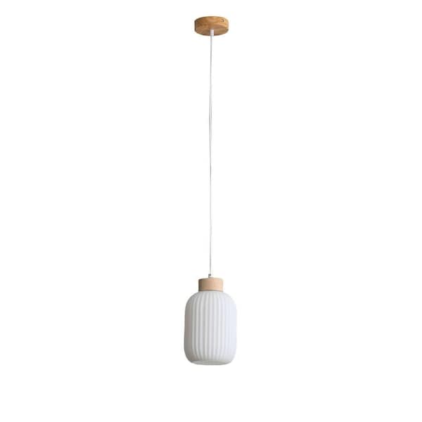 Bolli Real Timber & Opal Glass Pendant Light 130cm