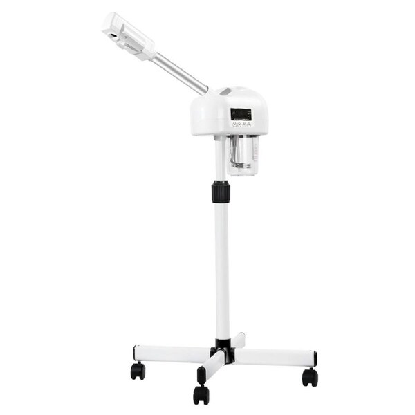 3IN1 Professional Facial Steamer Humidifier Ozone Spa Salon Adjustable Height with LCD Display and Timer Rolling Wheels For Beauty Skin Facial Clean