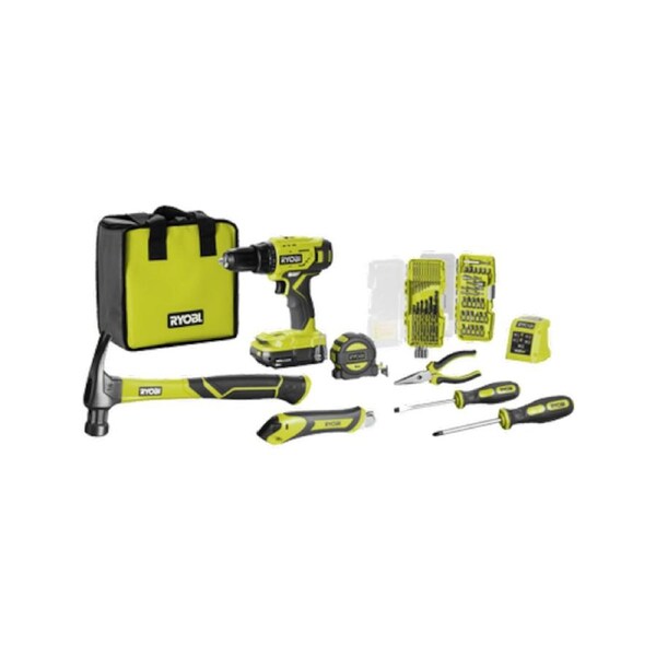 Ryobi 18V ONE+ Home Essentials Kit including battery drill and more!