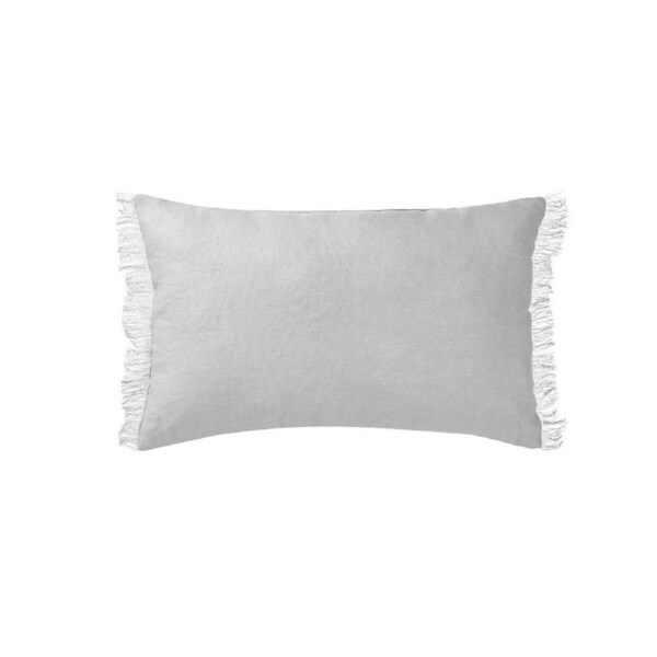 Vintage Design Homewares Dove Grey French Linen Filled Cushion Oblong - 35cm x 55cm