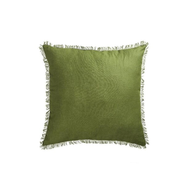 Vintage Design Homewares Olive French Linen Filled Cushion Square - 55cm x 55cm