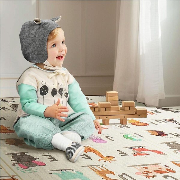 Playpals Kids Play Mat Baby Crawling XPE Foam Double Folding Pad Non-slip Carpet