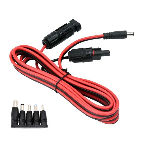MC4 to DC5521 Connector 14AWG 2.4m with 5 Charging Adapters