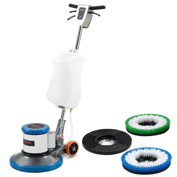 AUCH 17" Commercial Orbital Scrubber & Polisher, Hard Floor Buffer, Carpet Cleaner, 12L Solution Tank, 2 Brushes
