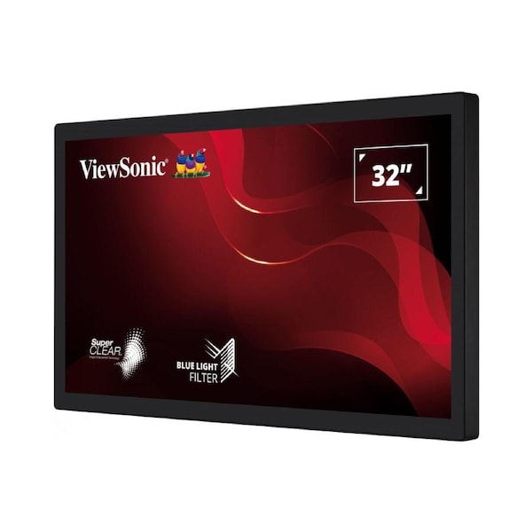 ViewSonic 32' 1080p Open Frame 10-Point PCAP Touch Monitor, 24/7 Operation and HDMI, DisplayPort and RS232, Kiosk, Factory, IP54