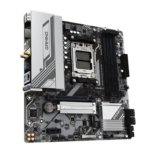 Gigabyte B650M GAMING PLUS WIFI, AMD AM5, 4 x DDR5up to 256 G, 1 x HDMI, 1 x PCI Express x16, 2 x M.2, 4 x SATA, 4 x USB 3.2