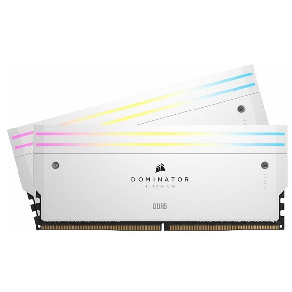 Corsair DOMINATOR TITANIUM RGB 64GB (2x32GB) DDR5 DRAM 6000MT/s CL30 Intel XMP Memory Kit White