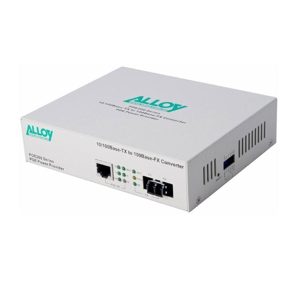 Alloy POE200LC 10/100Base-TX to 100Base-FX Multimode Fibre (LC) Converter, provides PoE power (RJ-45). 2km