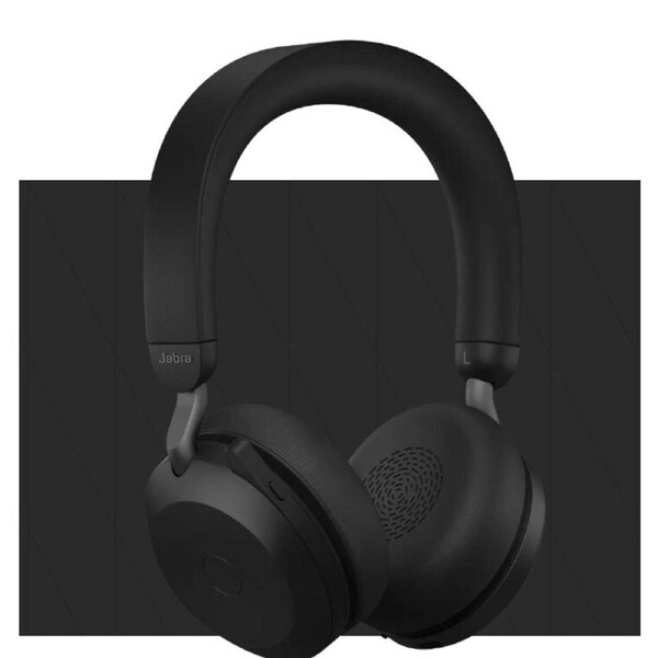 Jabra Evolve2 75 USB-C Link380a UC Stereo Black, 8-Mic Technology, 36 Hours Battery & Fast Charge, Dual-Foam Tech, Discreet Hide-Away Boom Arm