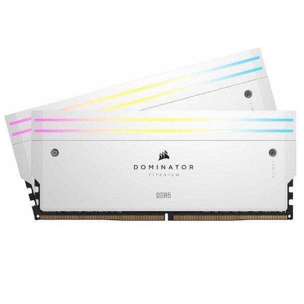 Corsair DOMINATOR TITANIUM RGB 32GB (2x16GB) DDR5 DRAM 6000MT/s CL30 Intel XMP Memory Kit White