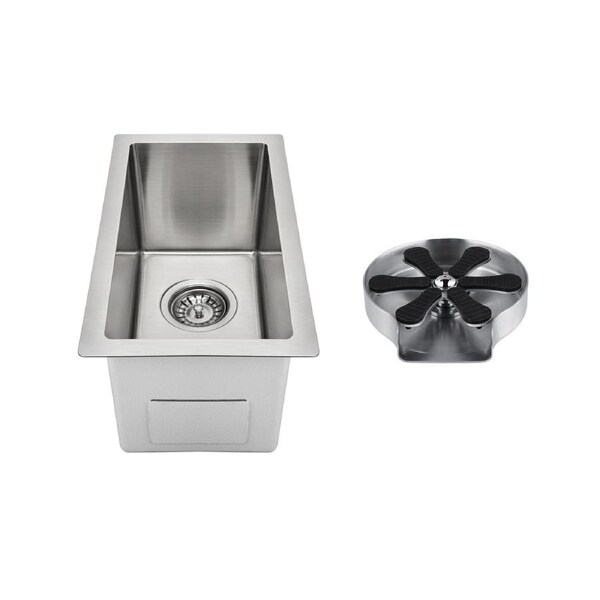 ACA 25x45cm Stainless Steel Kitchen Sink Single Bowl 1.2mm Thickness With Washer Cup Cleaner Chrome Set