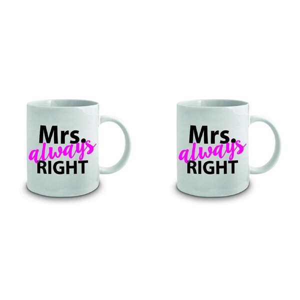 2x Mrs. Always Right 360ml Ceramic Coffee/Tea Mug Drinking Water Cup w/ Handle