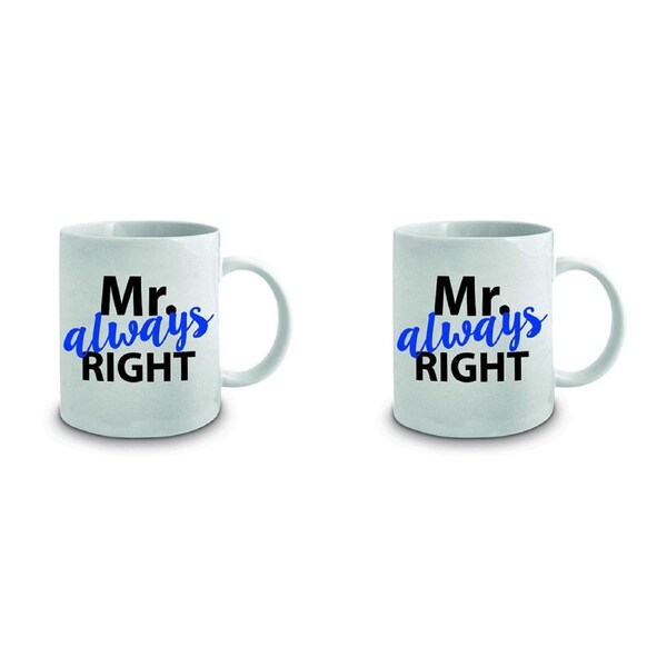 2x Mr. Always Right 360ml Ceramic Coffee/Tea Milk Mug Drink Water Cup w/ Handle